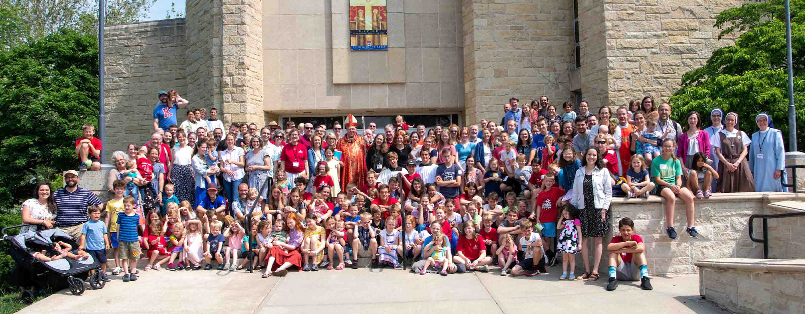 A group photo during the Family Week retreat
