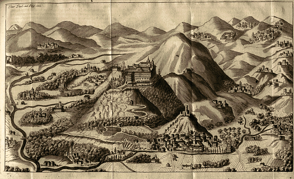 Engraving of the Abbey of Monte Cassino