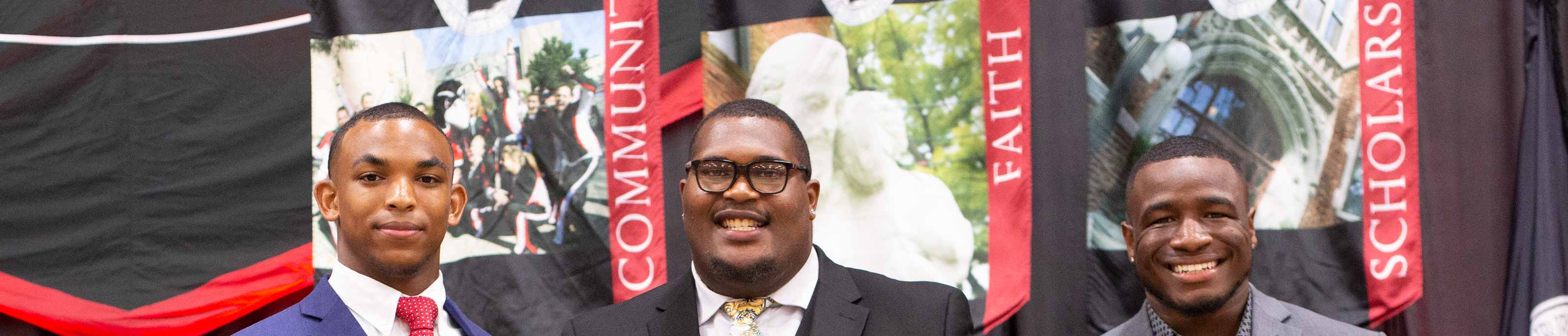 Obediah Lewis, Zyon Mathis and Solomon Wallace, awardees at the 2021 Convocation