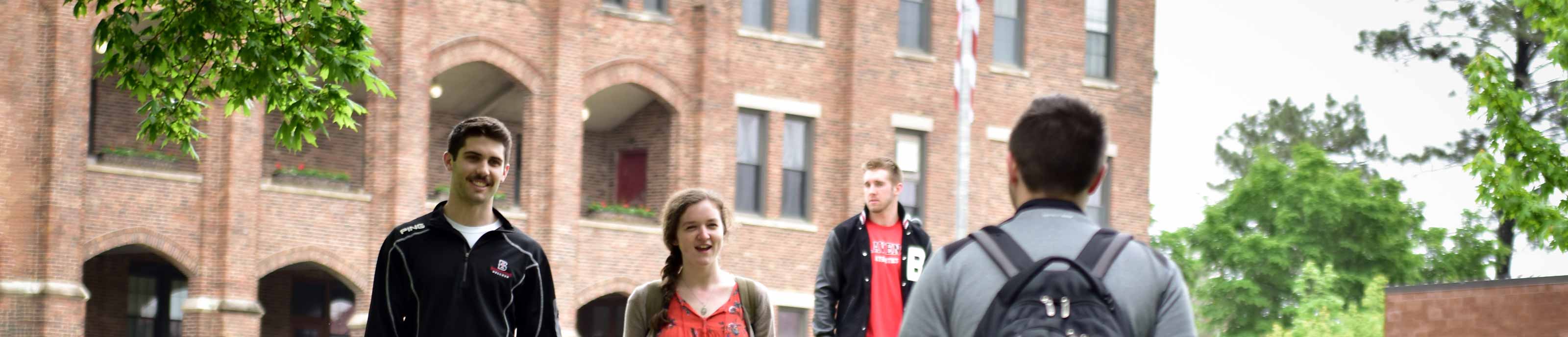 Students walking on campus