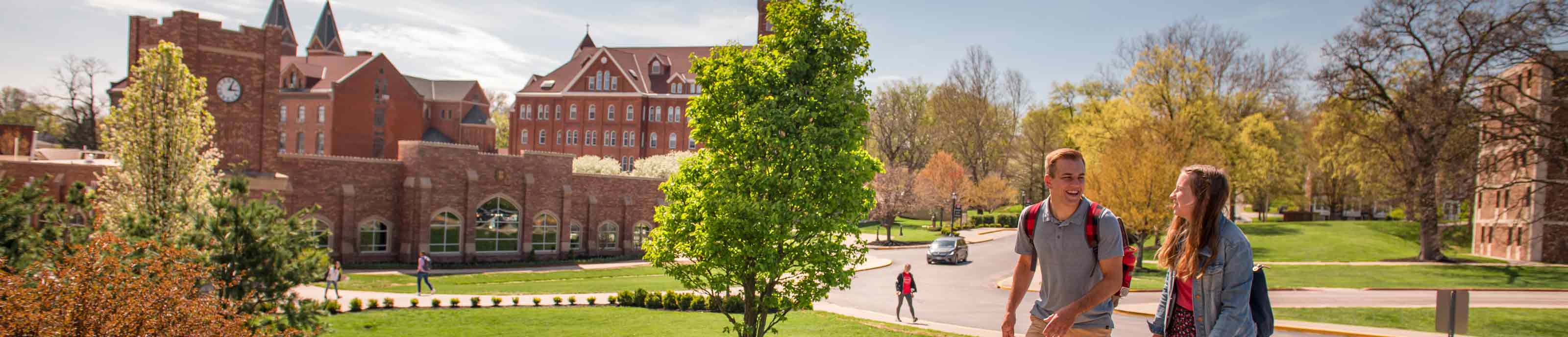 Students walking on campus