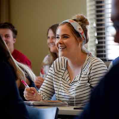 A student in class