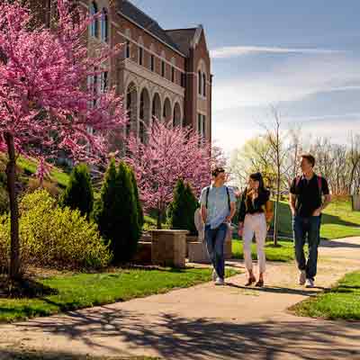 Students walking on campus