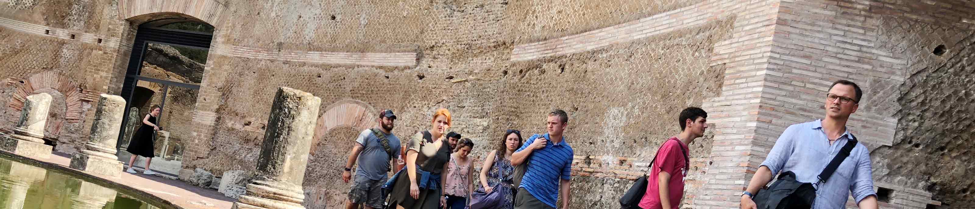 Architecture students at a historical site in Italy