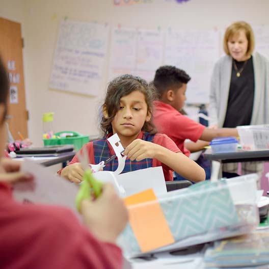 Elementary school students in class