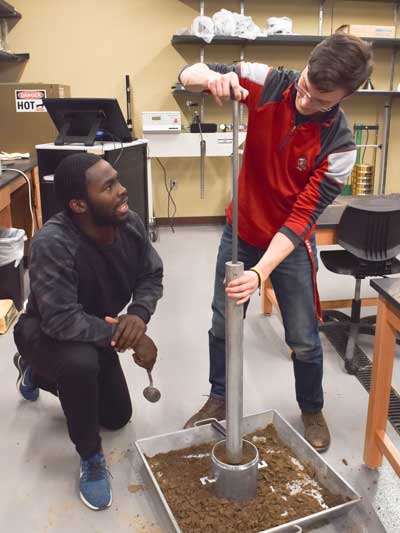 Students work in Civil Engineering class