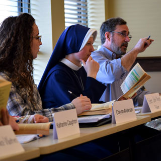 Philosophy panel with religious sister and professor