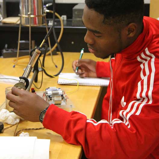 A student in Physics lab