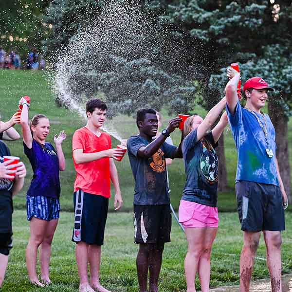 BCYC  participants playing pass-the-water game