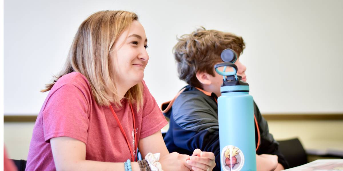 A BCYC Immersion student smiles in class