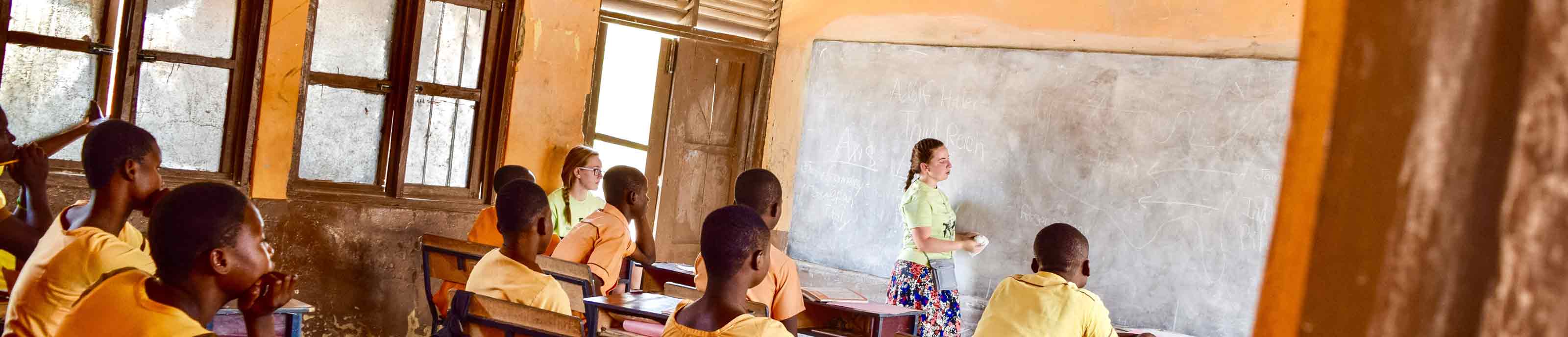 A Benedictine College student teaches at a school in Ghana