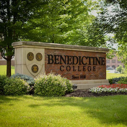 Benedictine College front entrance sign