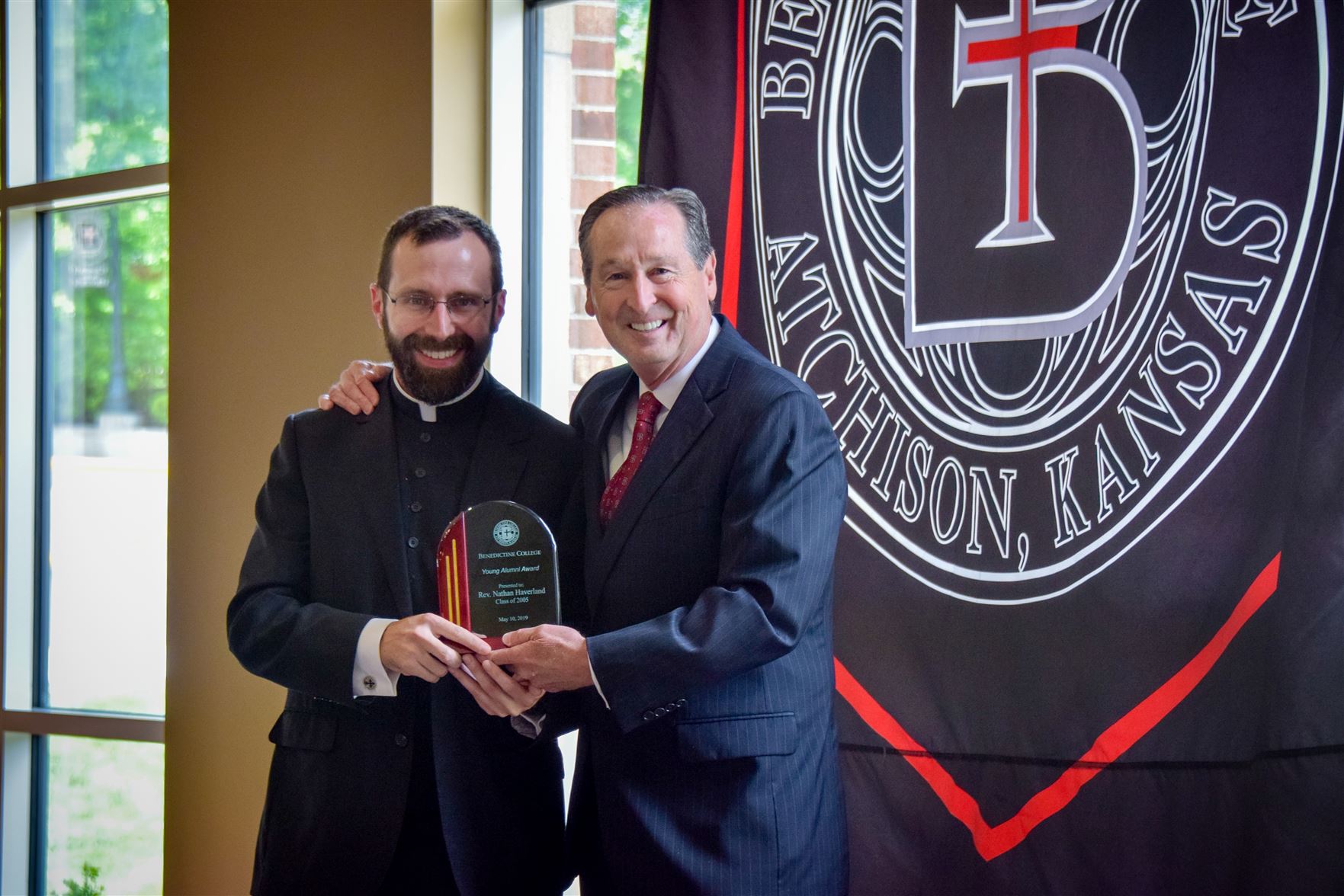 Fr. Nathan Haverland with President Minnis