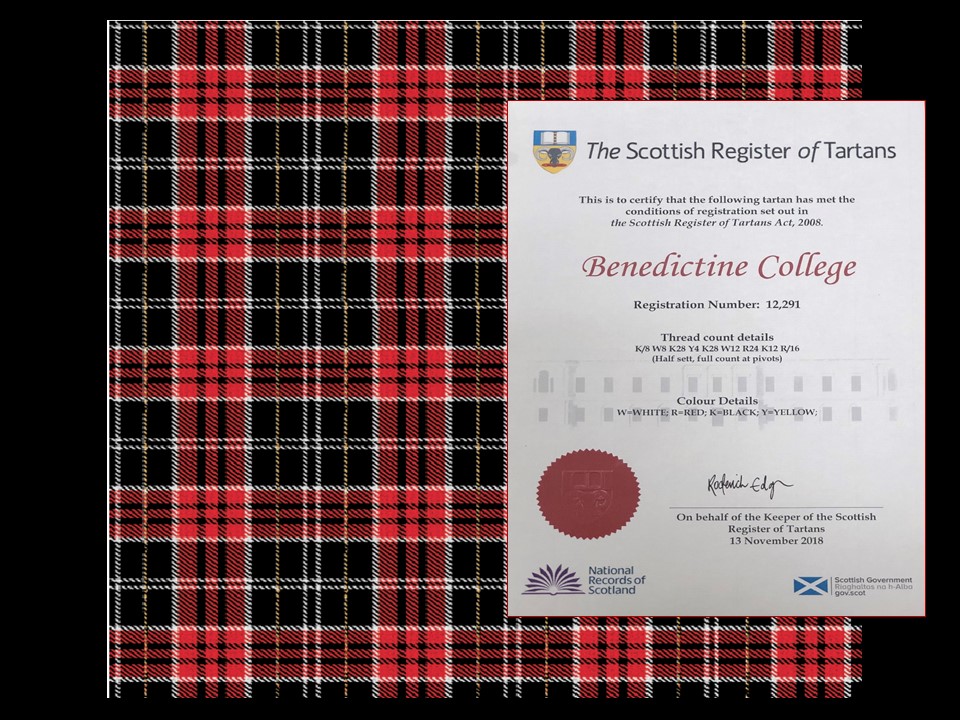 The Benedictine College Tartan with the Official Registry.