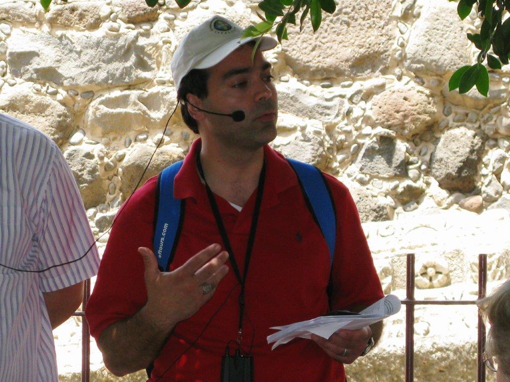 Dr. Zia lecturing at Capernaum in the Holy Land.