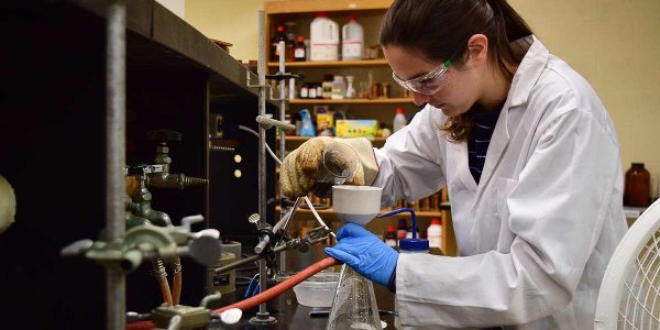 Student in Chemical Engineering Lab