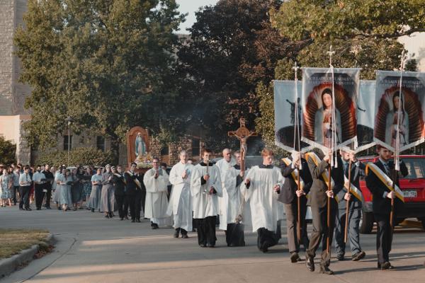 The Procession during the Reconsecration event at Benedictine College
