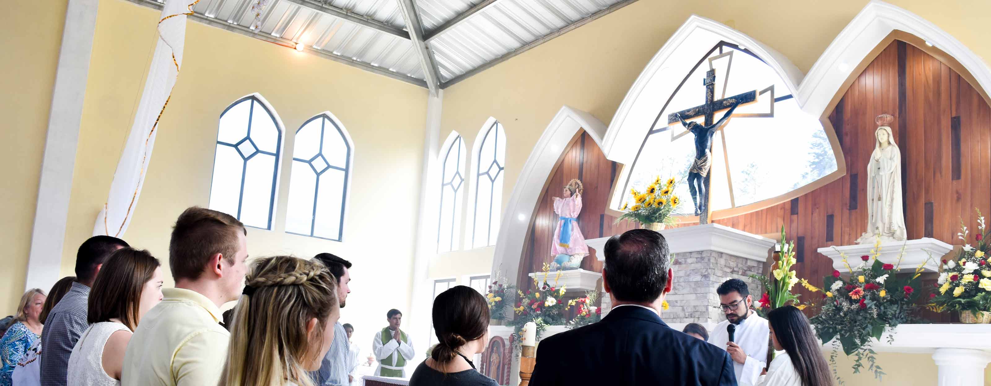 Mass at a church in Joya de Los Cedros, Guatemala