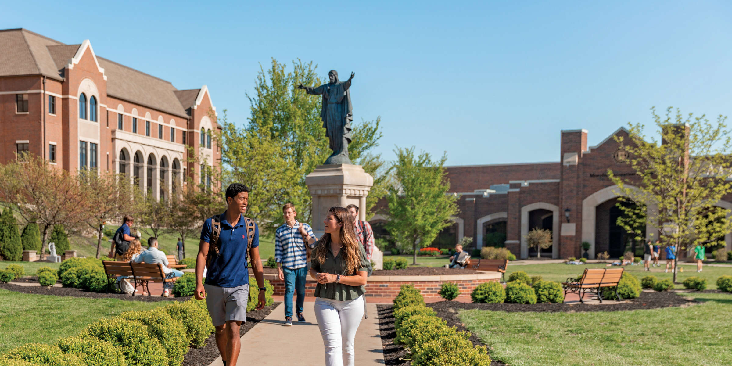 Students walking on campus