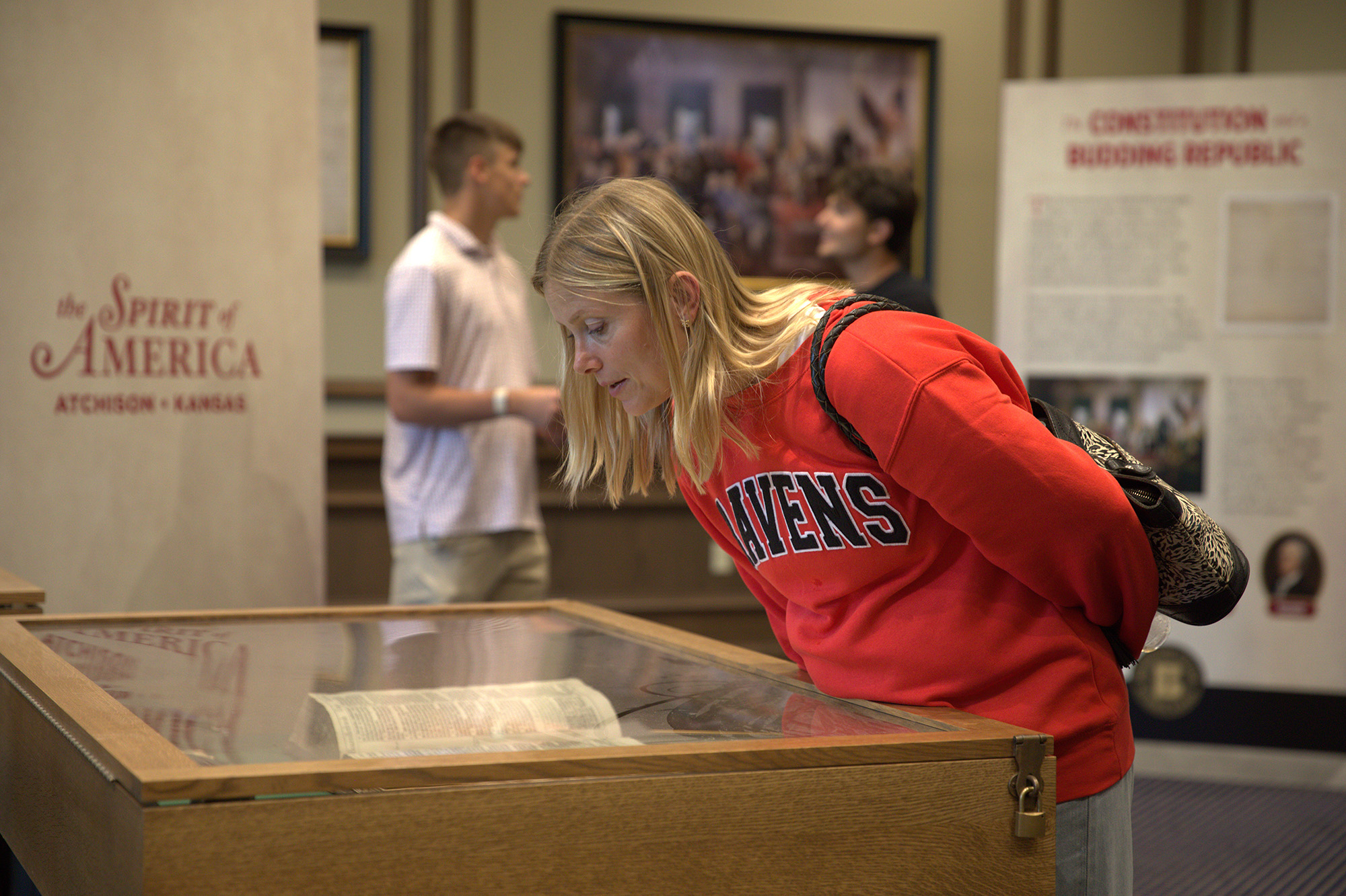 The Celebrating the American Experiment exhibit at Benedictine College