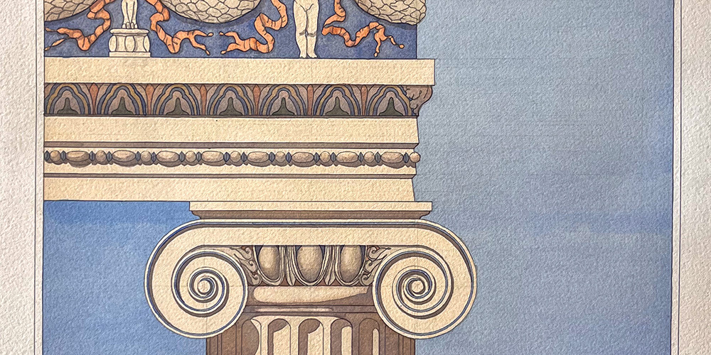 “Reconstruction of Ionic Order at the Temple of Fortuna Virilis in Rome” by Bella Guzman (2024-25 Sophomore)