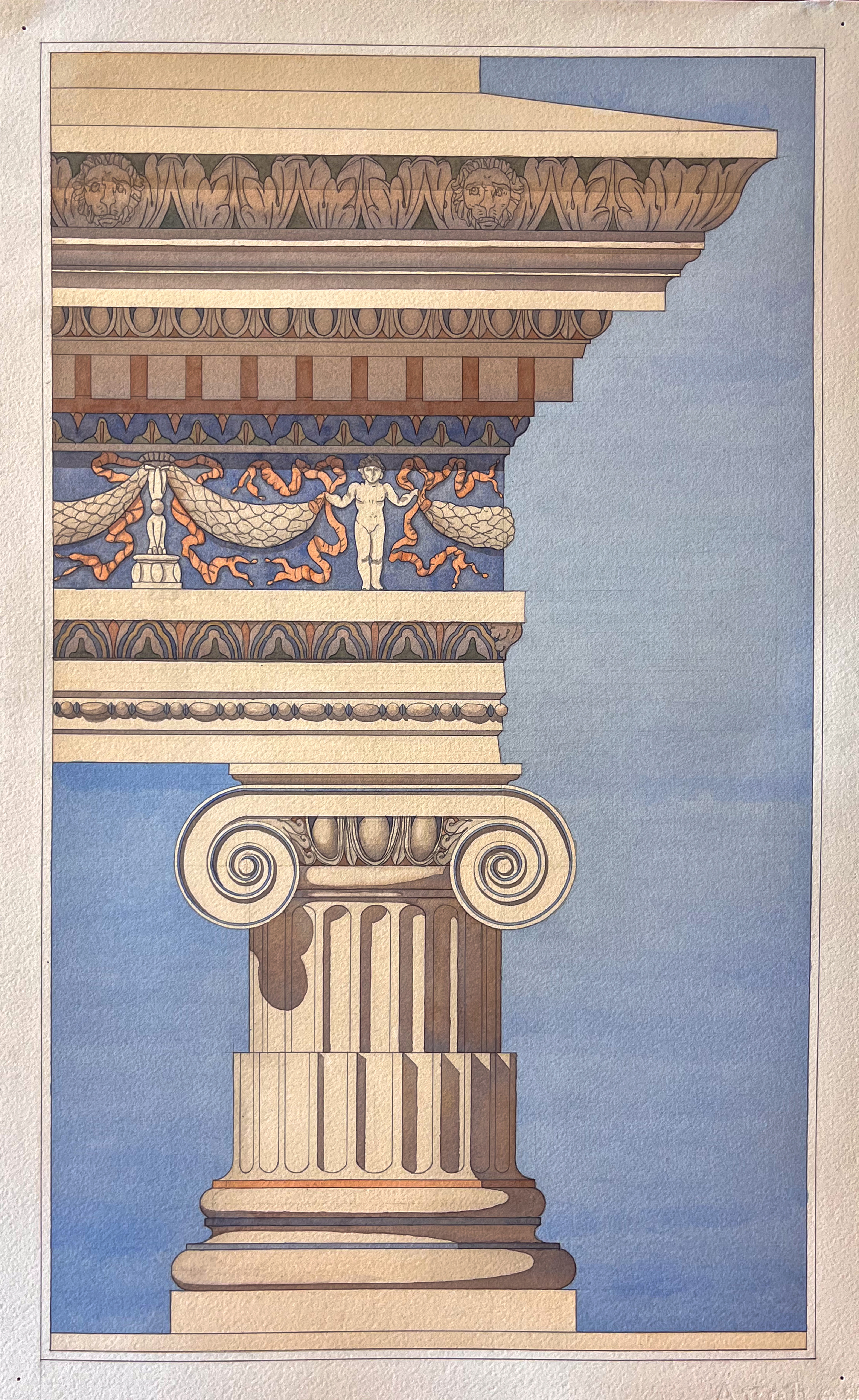 “Reconstruction of Ionic Order at the Temple of Fortuna Virilis in Rome” by Bella Guzman (2024-25 Sophomore)