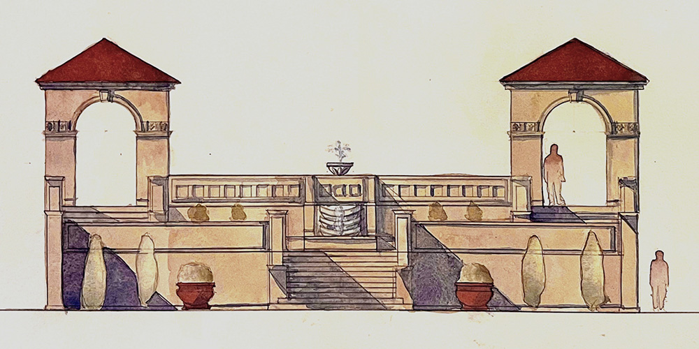 “Pair of Garden Pavilions” by Cecilia Kelly (2024-25 Sophomore)