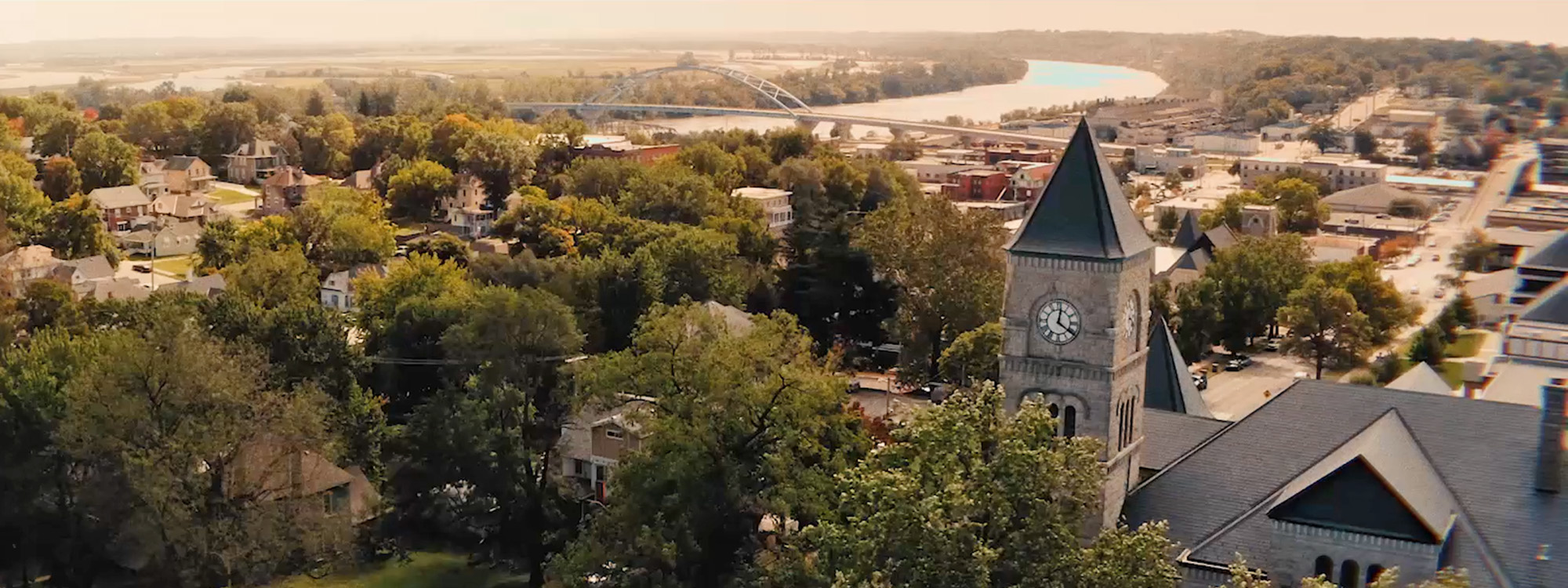 An aerial view of Atchison, Kansas