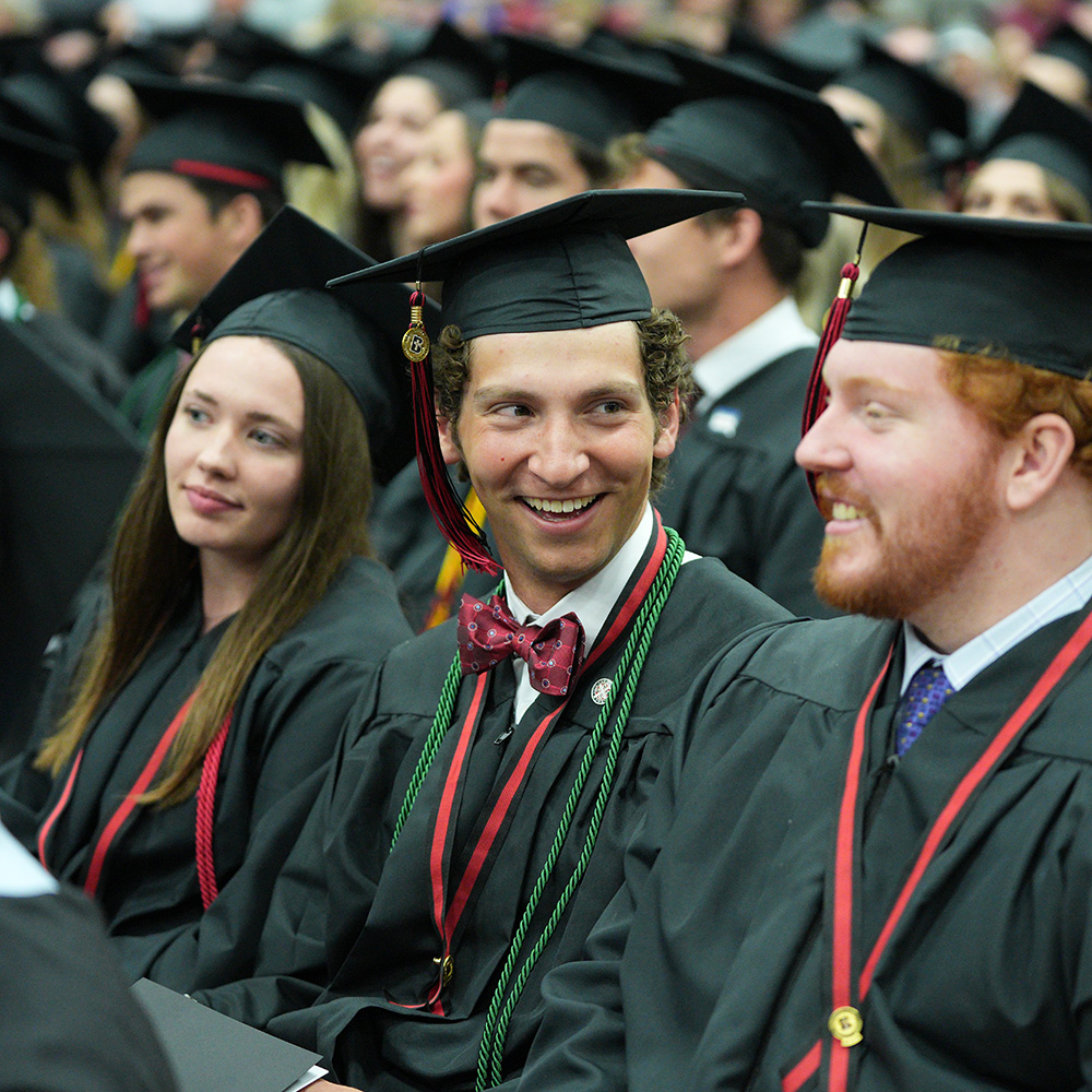 Graduates in the Commencement ceremony