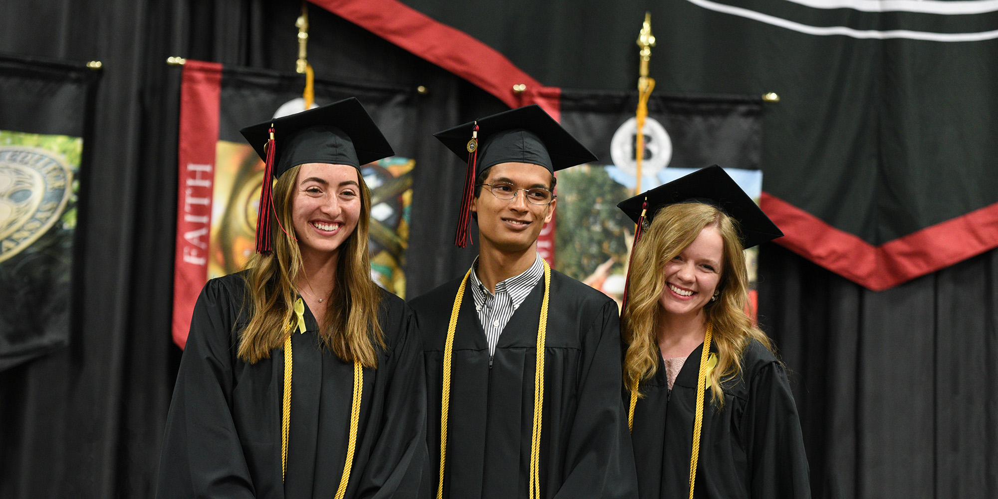 2026 Valedictorians Antonia Smith, James Krishnan Myjak and Kristine Schueller