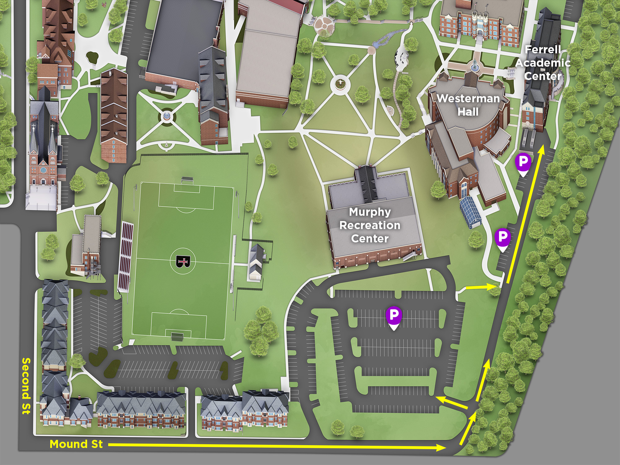 A map with parking directions