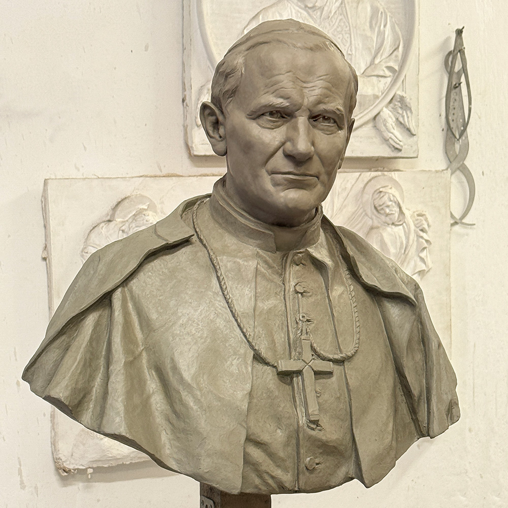 A bust of Pope St. John Paul II