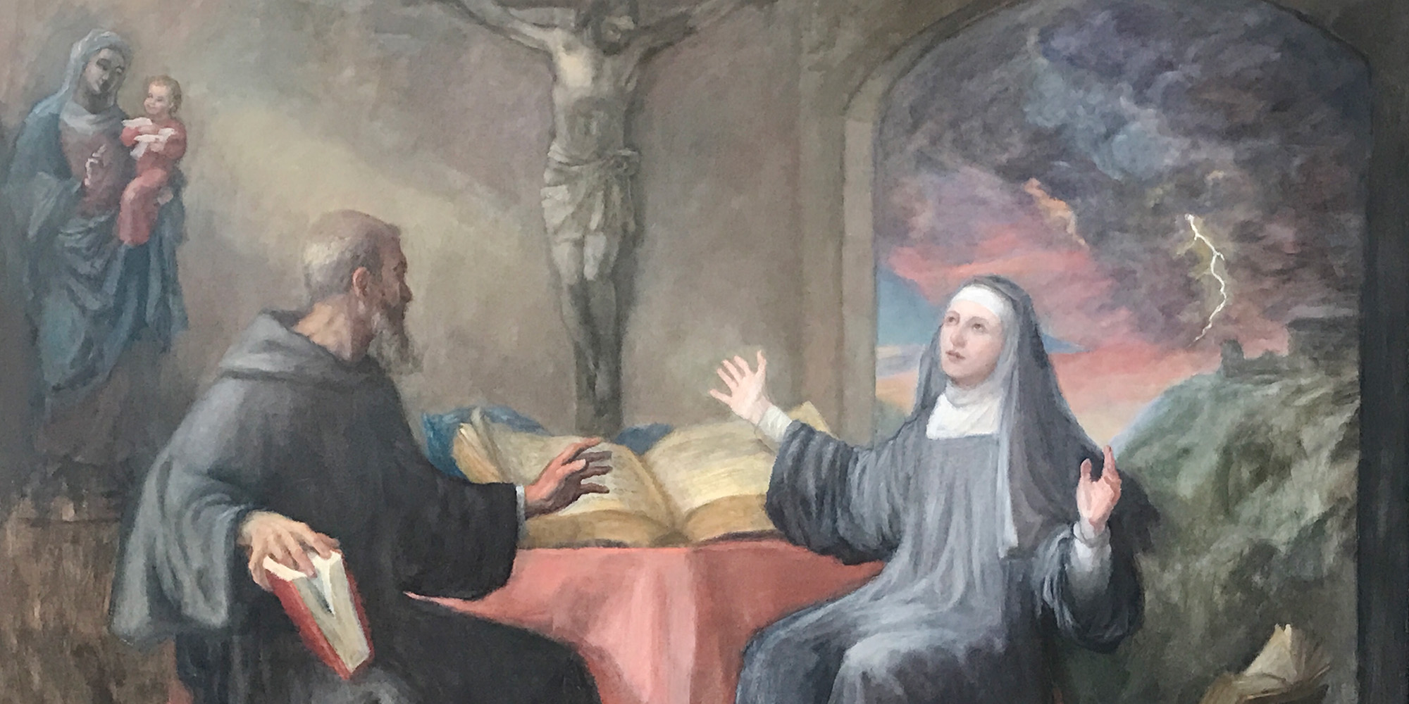 Painting of Benedict and Scholastica’s Sacred Conversation