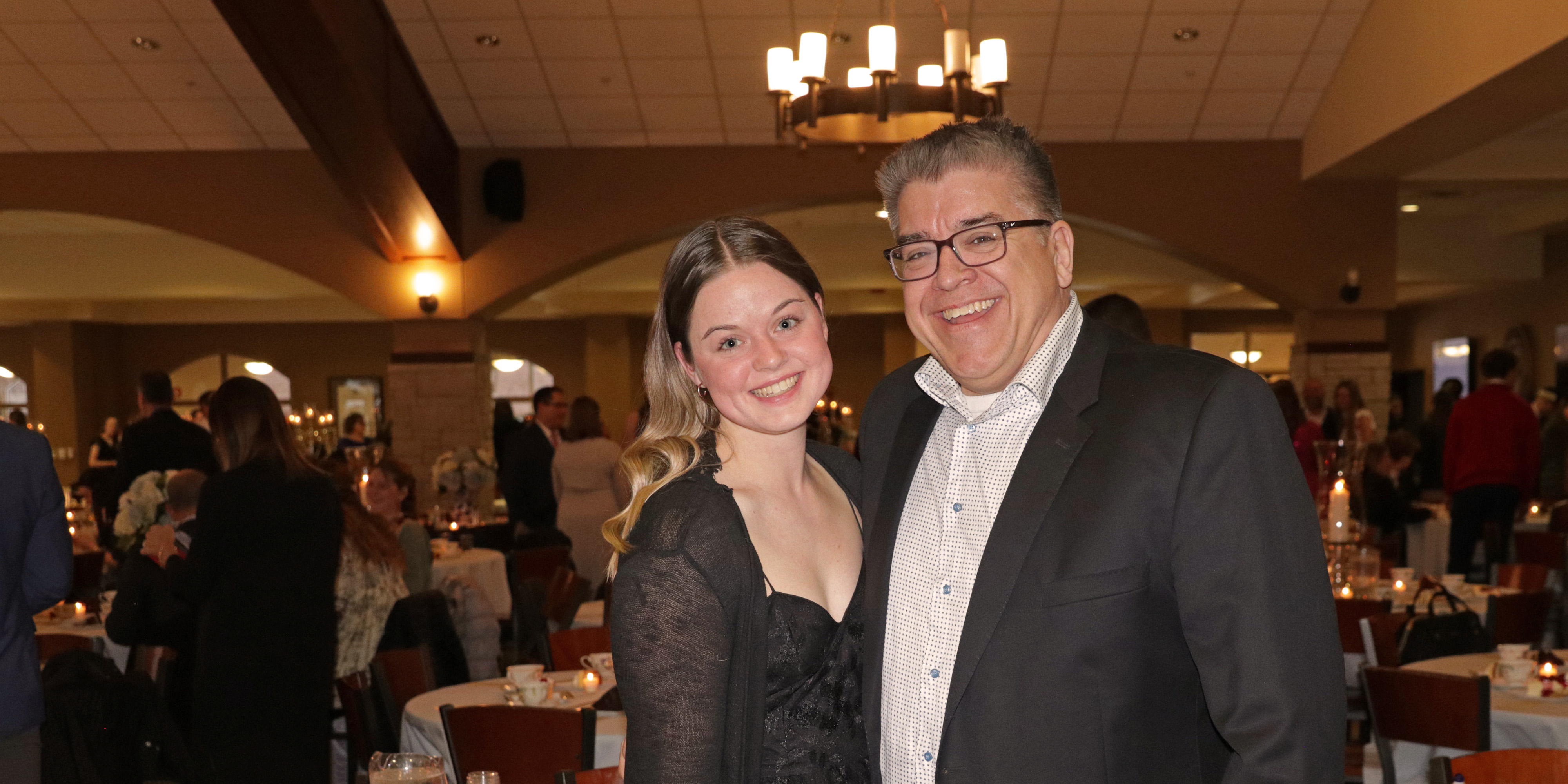 A father and daughter at the Mother-Son Father-Daughter Banquet