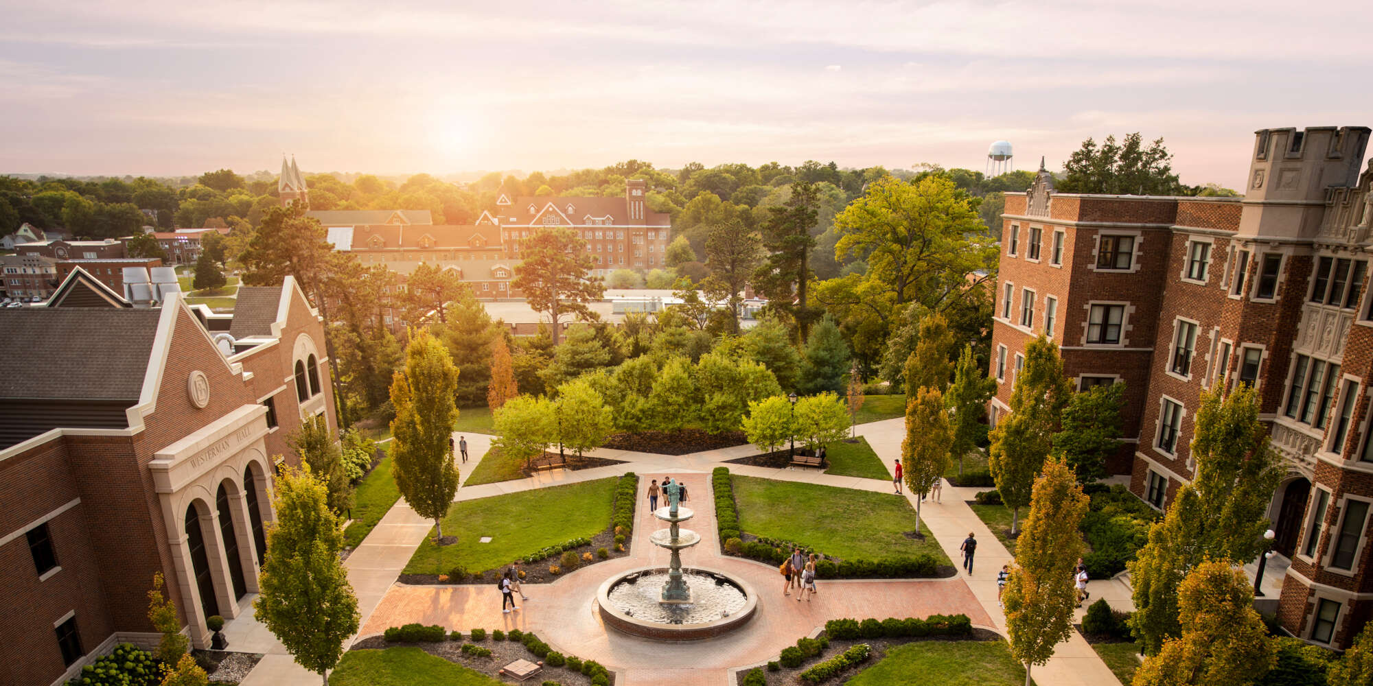 A view of the Academic Quad at Benedictine College