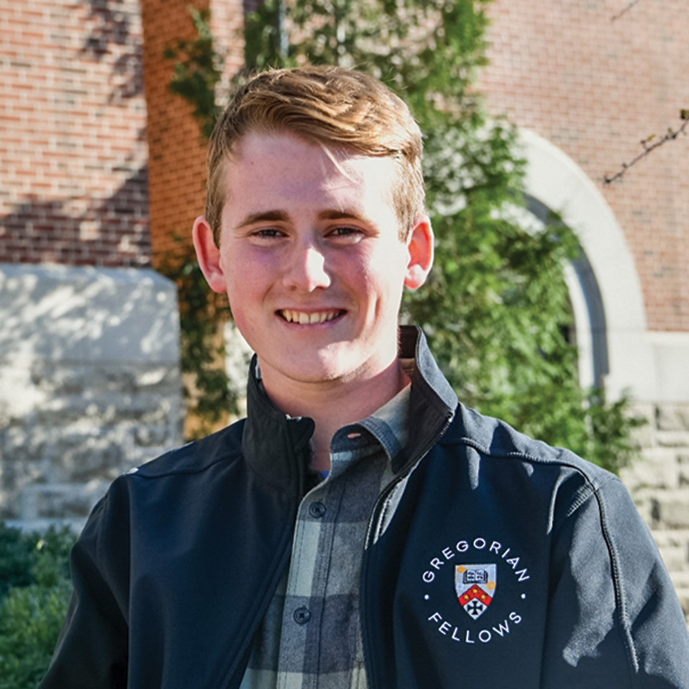 A student poses for a photo