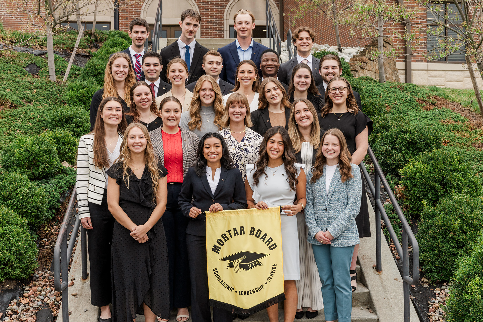 The inaugural 2026 class of the Semper Porro chapter of Mortar Board