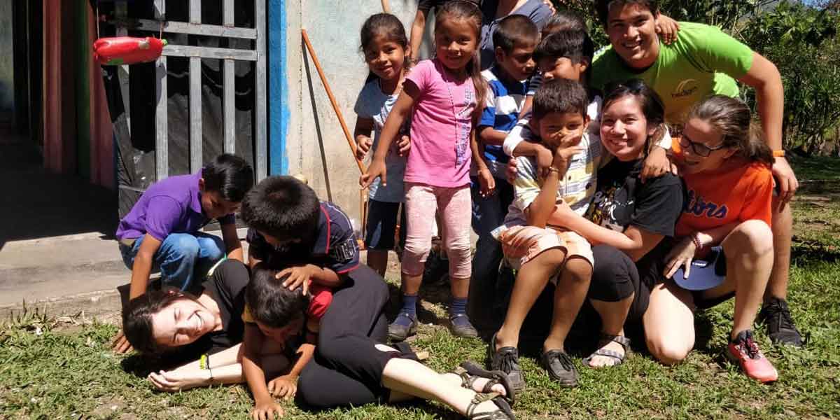 Playing with children in Costa Rica